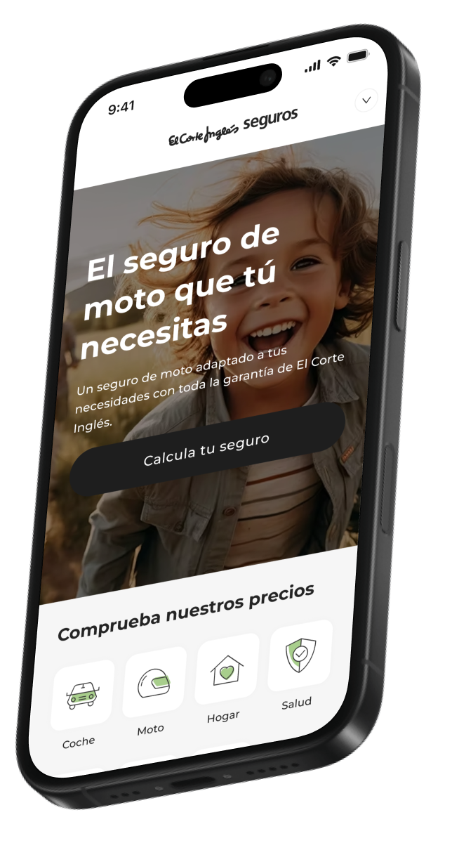 El Corte Inglés Seguros app mockup