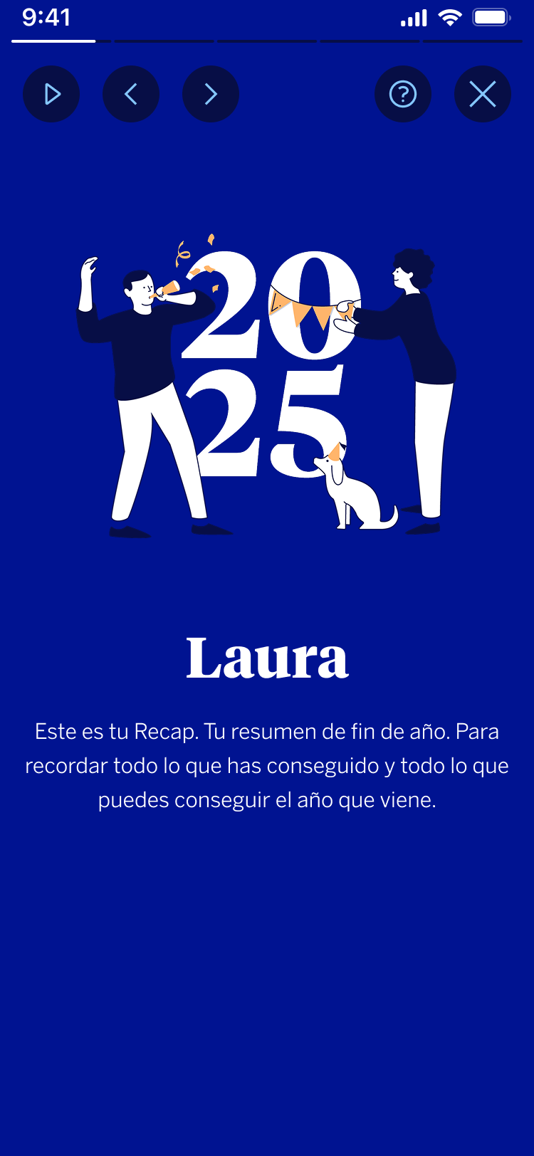Pantalla de My Recap en la app de BBVA